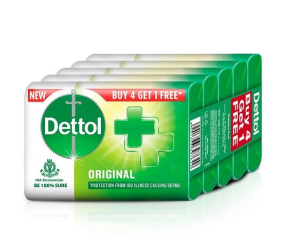 Dettlo Dettol Original Bar Soap - 125gm (Buy4Get1free) - 500 gm